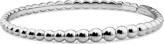 Devata Beaded Ball Bangle Bracelet in Rhodium Plated Sterling Silver at Nordstrom, Size Medium