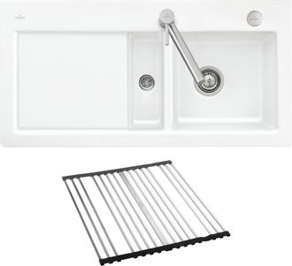 Villeroy & Boch Villeroy&boch - Fregadero 1 Seno Y Medio Villeroy Et Boch Subway Pure 60 100 X 51 Escurridor A La Izquierda Cer&aacute;mico Sin Desag&uuml;e Blanco + Escurridor E