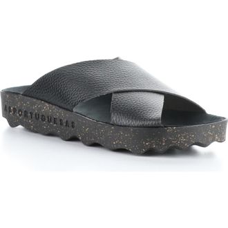 FLY London Cross Slide Sandal in Black at Nordstrom, Size 10-10.5Us