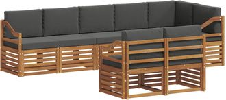 vidaXL Conjunto De Sof&aacute;s De Exterior 8 Uds. Natural Y Antracita Vidaxl