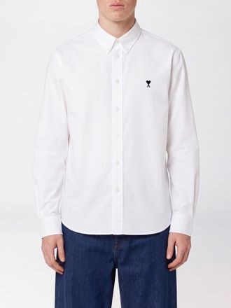 Ami Camicia slim fit in cotone con colletto button-down e logo ricamato