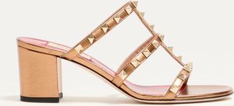 Valentino Garavani Rockstud Slide Sandal In Laminated Nappa Leather 60Mm Wo