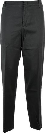 Dondup Grey James Straight-Leg Cotton-Linen Blend Trousers