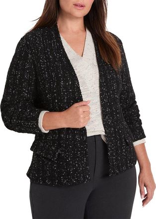 Nic+Zoe NIC+ZOE Plus Metallic Grid Knit Jacket