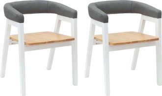 vidaXL Sillas De Comedor 2 Uds. Madera De Caucho S&oacute;lido Vidaxl