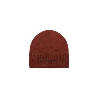 Givenchy Beanies, female, Brown, Size: ONE SIZE Logo Knit Beanie