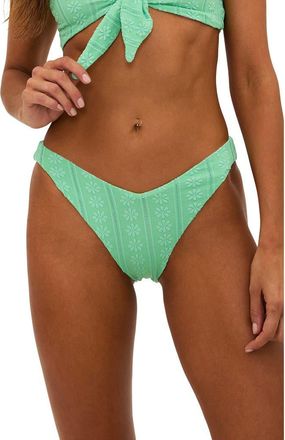 Beach Riot Vanessa Bikini Bottoms in Sage Bloom Jacquard at Nordstrom Rack, Size X-Small