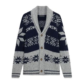 Brooks Brothers Truien & Vesten, Heren, Grijs, L, Wol, Donegal Jacquard Sjaalkraag Vest