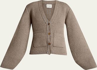 Khaite Scarlet Cashmere Cropped Cardigan