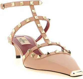Valentino Garavani Womens Multicolor Calfskin Mid Heel Pumps