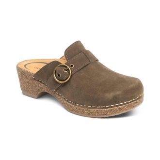 Aetrex Womens Madison Clogs In Olive