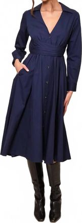 Hutch Cora Wrap Midi Dress In Navy