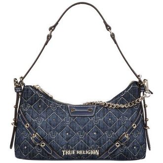 True Religion Studded Denim Chain Shoulder Bag in Dark Denim at Nordstrom