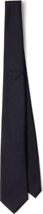 Prada triangle-logo tie - Blue