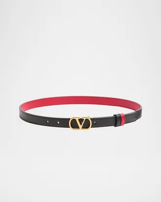 Valentino Garavani VLogo Signature Reversible Calfskin Belt, 30mm