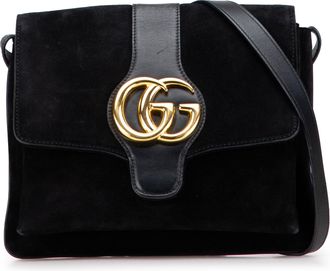 Gucci Pre-owned Womens Crossbody Bag Gg Logo - Black Leather - One Size