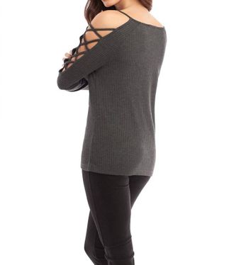 French Kyss Eva Tie-Up Sleeves In Gray