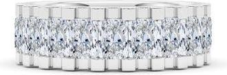 HauteCarat Radiant Cut Lab Grown Diamond Channel Ring in 18K White Gold at Nordstrom, Size 10.5