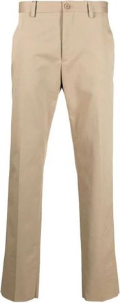 Etro Getailleerde broek met medium taille - Heren - Straight fit broeken - Beige - S - Leer - Broeken
