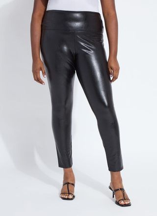 Lyss&eacute; Textured Leather Legging Curvy (28.5 Inseam)