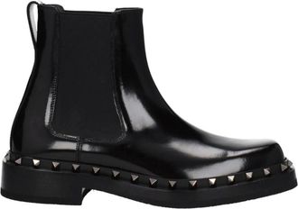 Valentino Garavani Leren enkellaarsjes met studs en rubberen zool - Heren - Chelseaboots - Zwart - 45 EU - Leer - Schoenen