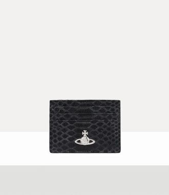 Vivienne Westwood Flat Card Holder Snake-effect Leather Dark-grey One Size Women