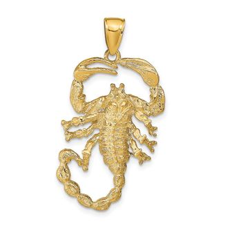 Diamond2Deal 10k Yellow Gold Solid Polished Open-Backed Scorpion Pendant