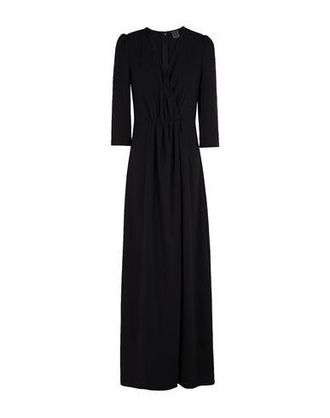 8 by YOOX CR&Ecirc;PE V-NECK LONG DRESS