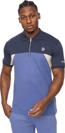 C.P. Company Herenpolo met halve rits, regular fit, in kleurblokken (Blauw)