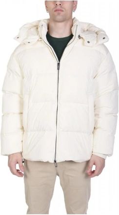 Emporio Armani Full-zip Gewatteerde Ottoman Nylon Donzen Jas - Heren - Winterjassen - Wit - M - Nylon - Jassen