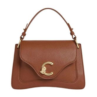 Coccinelle Handbags, female, Brown, ONE SIZE, Grain Leather Handbag with Logo Detail