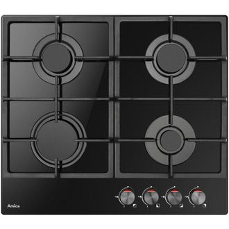 Amica Pgca6100apb Hobs Negro Integrado 59 Cm Encimera De Gas 4 Zona(s)