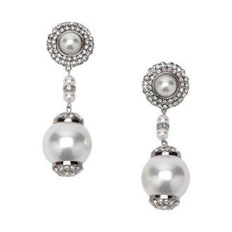 Alessandra Rich Oorbellen met hanger - Dames - Oorbellen - Wit - ONE Size - Accessoires