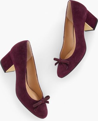 Talbots Isa Bow Pumps - Suede - Rich Burgundy - 10 1/2 M Talbots