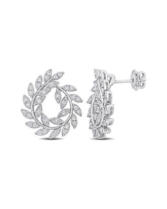 Rina Limor 14K 0.89 Ct. Tw. Diamond Leaf Design Earrings