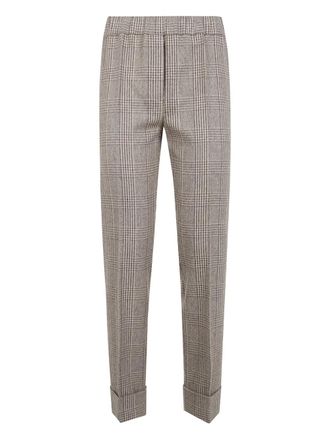 D.exterior checked trousers - Neutrals