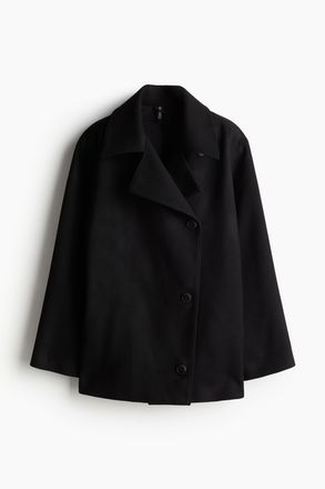H&M Gefilzter Blazer in Oversize Fit - Schwarz