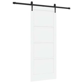 Berkfield Home Sliding Door with Hardware Set White 83x202 cm Solid Wood Pine