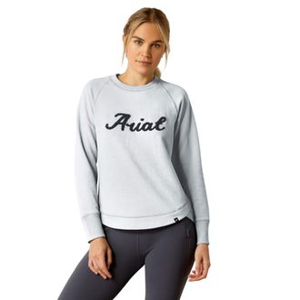 Ariat Womens Benicia Sweatshirt Long Sleeve in Cerulean Heather, Size X-Small, by Ariat