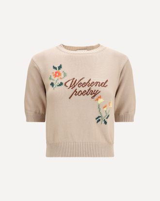 Weekend by Max Mara Cotton knit Sweater with embroidery Female M