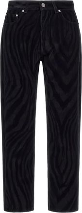 Roberto Cavalli Pantaloni zebrati in velluto - Nero