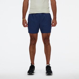 New Balance Uomo Sport Essential Short 5 in Blu/Grigio, Politessuto, Taglia 2XL