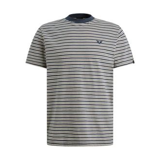 PME Legend Short Sleeve R-neck YD Stripe Jersey - Heren - Tops - Blauw - Maat: 2XL Jersey