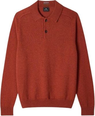 Paul Smith Polo shirt van katoenpiqu&eacute; - Heren - Tops - Oranje - Maat: L Katoen