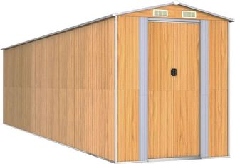 vidaXL Cobertizo Jard&iacute;n Acero Galvanizado Marr&oacute;n Claro 192x772x223 Cm Vidaxl