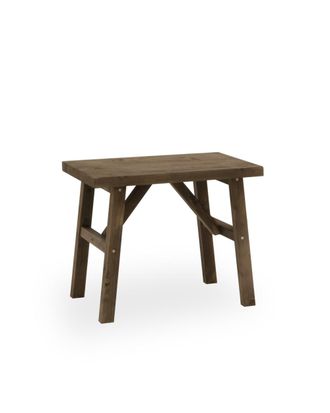 Deco Wood Taburete de madera maciza en tono nogal de 45x55cm