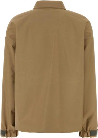 Miu Miu Womens Recycled Polyester Windbreaker Jacket Beige