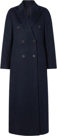 Max Mara Volante Lange Dubbele-Rijjas - Dames - Mantel - Blauw - S - Leer - Jassen