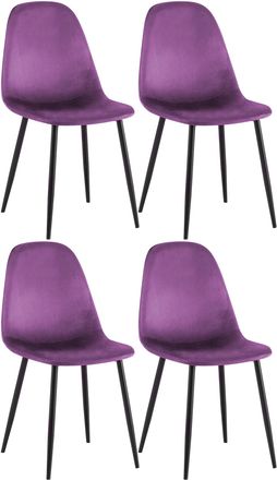 Clp Clp - Conjunto De 4 Sillas De Comedor Napier Lila Terciopelo