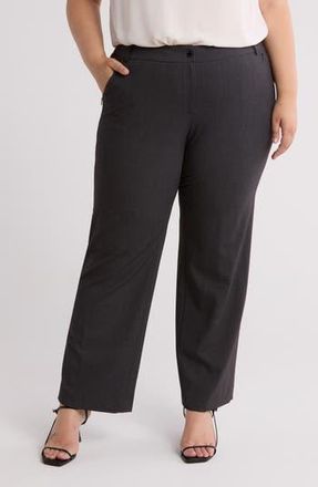 Calvin Klein Woven Flat Front Pants in Charcoal at Nordstrom Rack, Size 14W